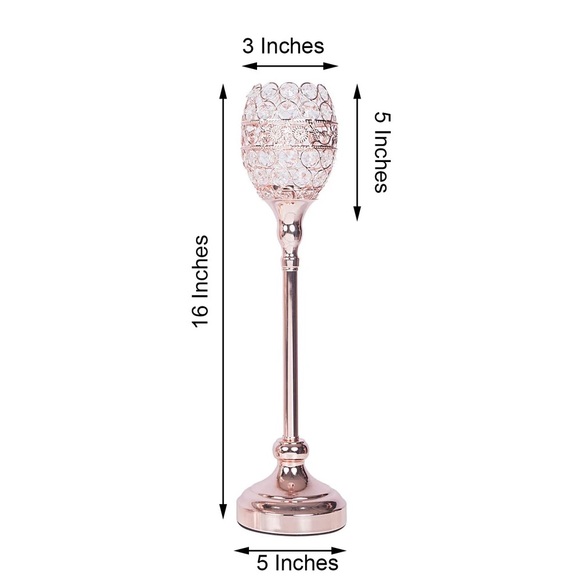 Blush/Rose Gold Acrylic Goblet Votive Candleholder - Picture 2 of 12